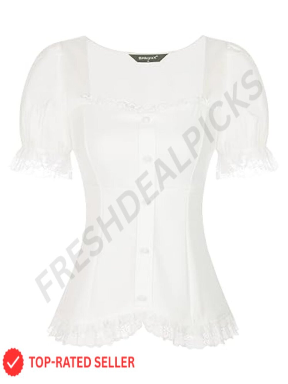Renaissance Puff Sleeve Victorian Blouse Lace Up Back